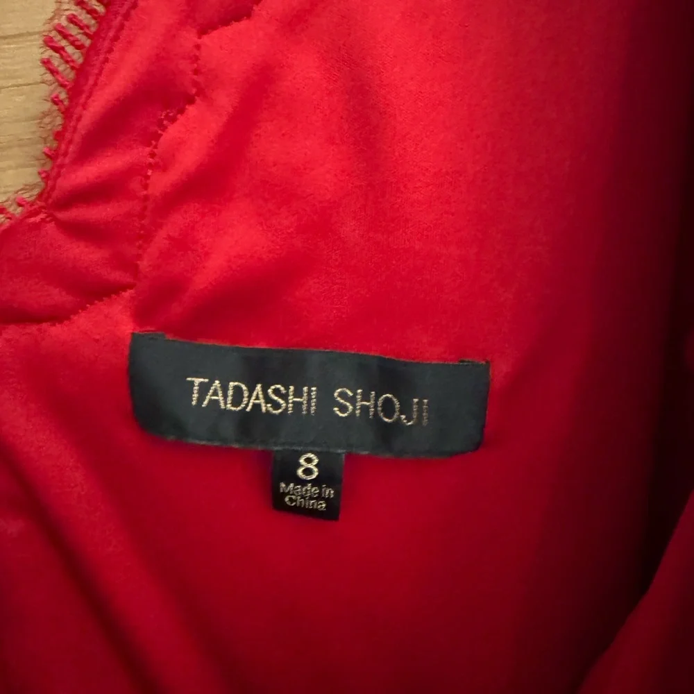 Tadashi Shoji 8 Lace Red Lace 3/4 Sleeve Sheath Dress Valentines Romantic - Picture 11 of 13